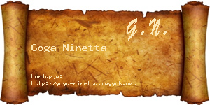 Goga Ninetta névjegykártya
